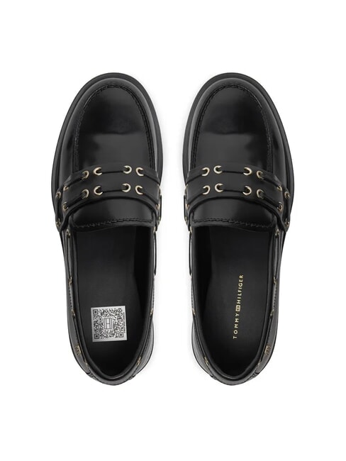 CHUNKY NAUTICAL EYELETS  Ledermokassins Schwarz - Damenschuhe