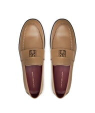 TOMMY HILFIGER THE LEATHER CLASSIC Damen-Lederslipper khaki - Damenschuhe - 4