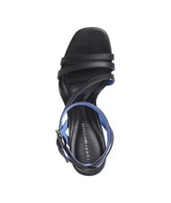 TOMMY HILFIGER TH LEATHER BLOCK Hohe Ledersandalen mit Kn&ouml;chelriemen Schwarz - Damenschuhe - 4