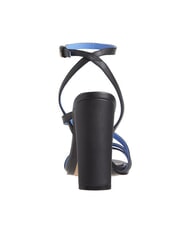 TOMMY HILFIGER TH LEATHER BLOCK Hohe Ledersandalen mit Kn&ouml;chelriemen Schwarz - Damenschuhe - 5