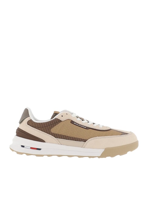 RETRO RUNNER Sneaker aus Leder und Stoff Beige - Herrenschuhe