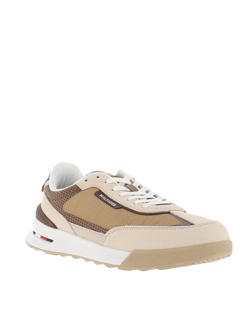 RETRO RUNNER Sneaker aus Leder und Stoff Beige - Herrenschuhe