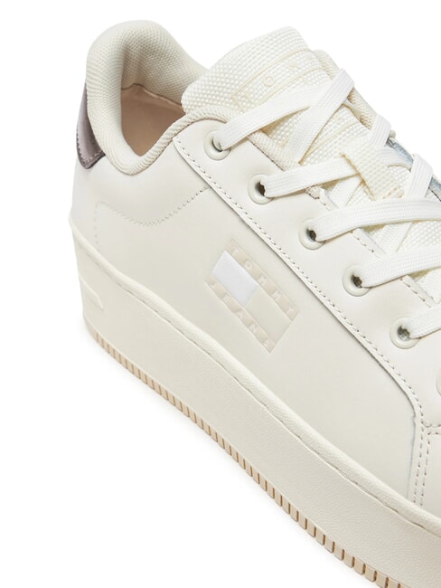 TOMMY JEANS Flatform Hohe Turnschuhe Ecru - Damenschuhe
