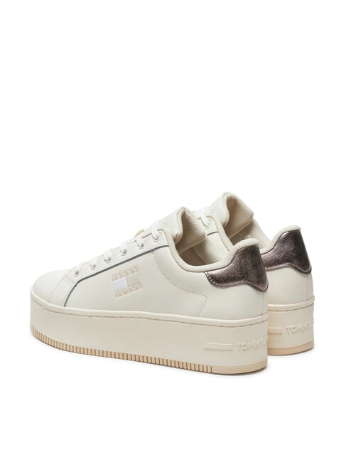 TOMMY JEANS Flatform Hohe Turnschuhe Ecru - Damenschuhe