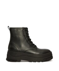 TOMMY HILFIGER TH JEANS Leder-Plateau-Ankle-Boots mit Rei&szlig;verschluss - Damenschuhe
