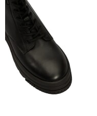 TOMMY HILFIGER TH JEANS Leder-Plateau-Ankle-Boots mit Rei&szlig;verschluss Schwarz - Damenschuhe - 3