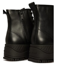 TOMMY HILFIGER TH JEANS Leder-Plateau-Ankle-Boots mit Rei&szlig;verschluss Schwarz - Damenschuhe - 5