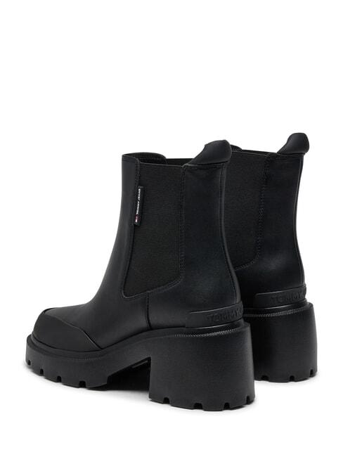 TH JEANS Lederstiefeletten mit mittelhohem Absatz Schwarz - Damenschuhe