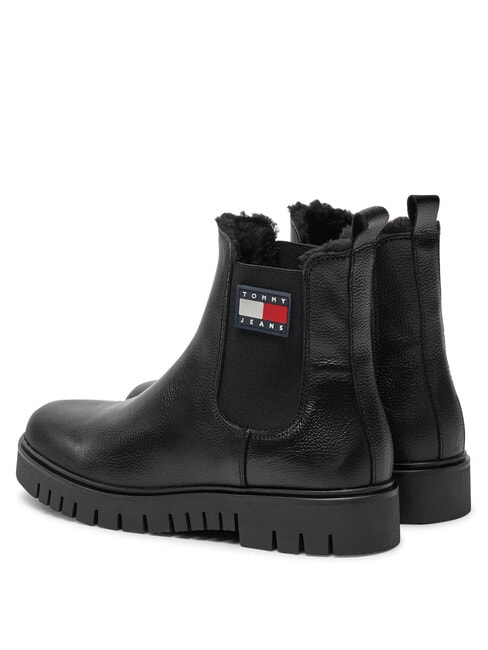 TH JEANS Lederstiefeletten Schwarz - Damenschuhe