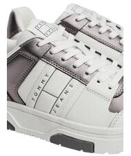 TOMMY HILFIGER TOMMY JEANS Ledersneakers Wei&szlig;silber - Damenschuhe - 3