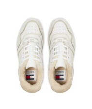 TOMMY HILFIGER TH JEANS Ledersneaker mit Applikation Ecru - Damenschuhe - 3