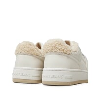TOMMY HILFIGER TH JEANS Ledersneaker mit Applikation Ecru - Damenschuhe - 5
