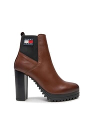TOMMY HILFIGER TJW NEW ESS HIGH HEEL Lederstiefeletten mit Blockabsatz braun - Damenschuhe - 2