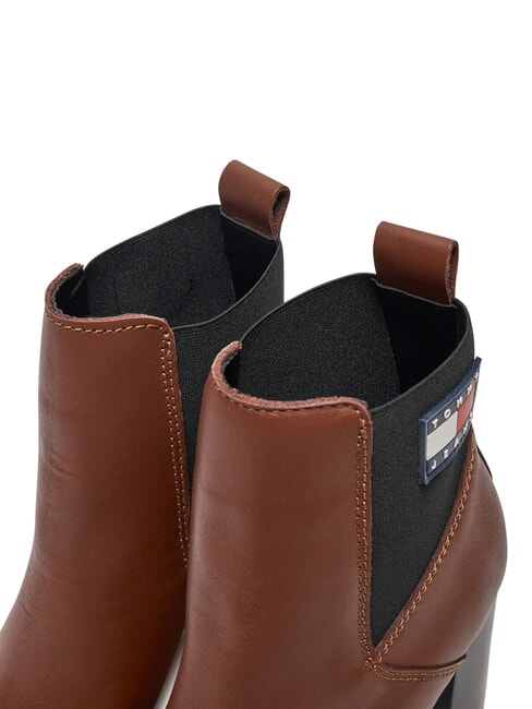 TJW NEW ESS HIGH HEEL Lederstiefeletten mit Blockabsatz braun - Damenschuhe