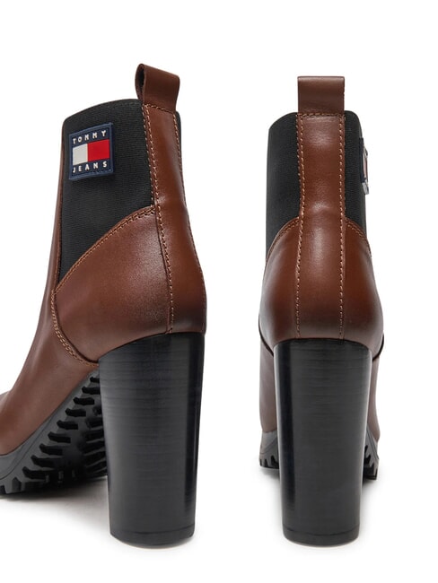 TJW NEW ESS HIGH HEEL Lederstiefeletten mit Blockabsatz braun - Damenschuhe