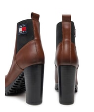 TOMMY HILFIGER TJW NEW ESS HIGH HEEL Lederstiefeletten mit Blockabsatz braun - Damenschuhe - 5