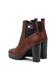 TOMMY HILFIGER TJW NEW ESS HIGH HEEL Lederstiefeletten mit Blockabsatz braun - Damenschuhe - 6