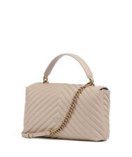 PINKO CLASSIC LADY LOVE BAG Chevron-Tasche Beige-Rauchgrau-Antikgold - Damentaschen - 2