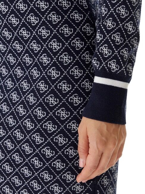 AUBREY Strickkleid 4 g Blau und Creme - Damenkleider