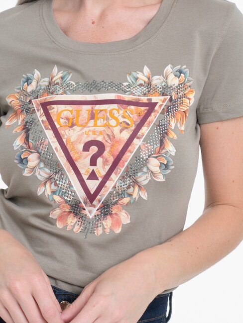 TRIANGLE FLOWERS Stretch-T-Shirt mit Aufdruck Salbeiblatt - T-Shirts und Tops f&uuml;r Damen