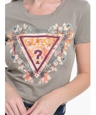 GUESS TRIANGLE FLOWERS Stretch-T-Shirt mit Aufdruck Salbeiblatt - T-Shirts und Tops f&uuml;r Damen - 3