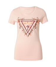 GUESS TRIANGLE FLOWERS Stretch-T-Shirt mit Aufdruck blasser Sand - T-Shirts und Tops f&uuml;r Damen - 3