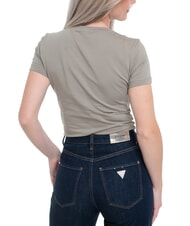 GUESS TRIANGLE FLOWERS Stretch-T-Shirt mit Aufdruck - T-Shirts und Tops f&uuml;r Damen