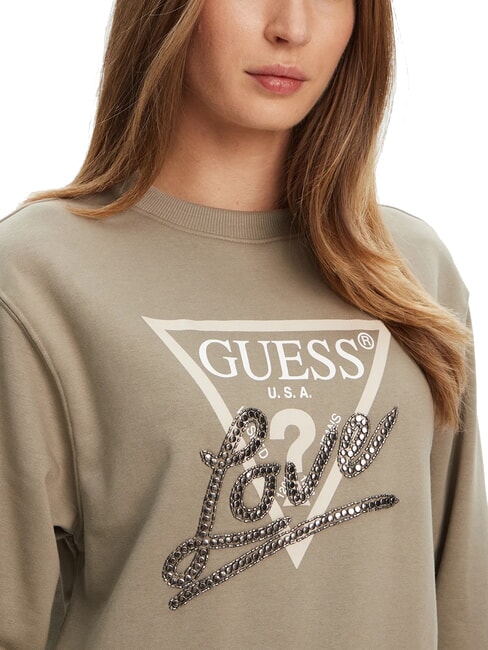 STUDDED LOVE Rundhals-Sweatshirt mit Nieten-Print Salbeiblatt - Sweatshirts Damen