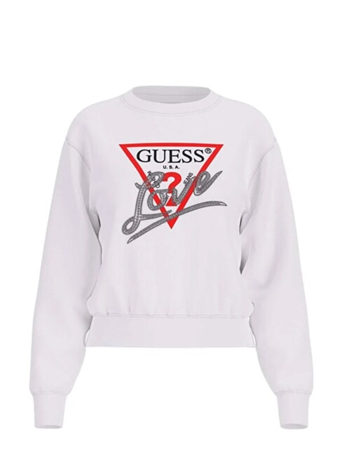 STUDDED LOVE Rundhals-Sweatshirt mit Nieten-Print purwei&szlig; - Sweatshirts Damen