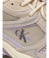 CALVIN KLEIN RETRO TENNIS Sneakers aus Mesh und Wildleder Beige - Damenschuhe - 3