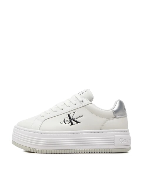 BOLD LOW LACE Plateau-Sneaker aus Leder Wei&szlig; - Damenschuhe