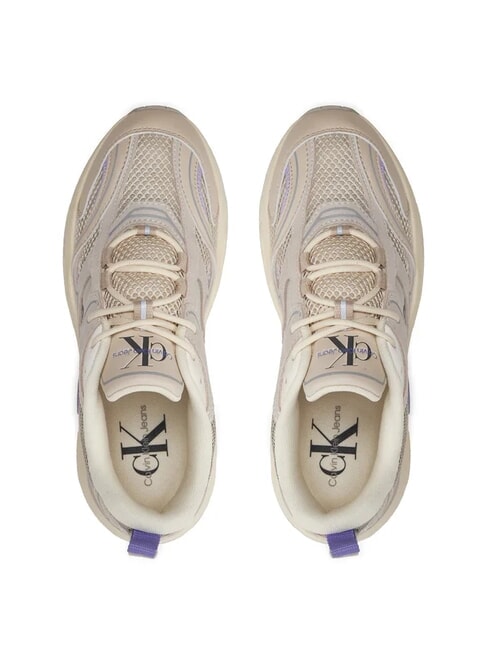 RETRO TENNIS Sneakers aus Mesh und Wildleder Beige - Damenschuhe