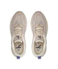 CALVIN KLEIN RETRO TENNIS Sneakers aus Mesh und Wildleder Beige - Damenschuhe - 5