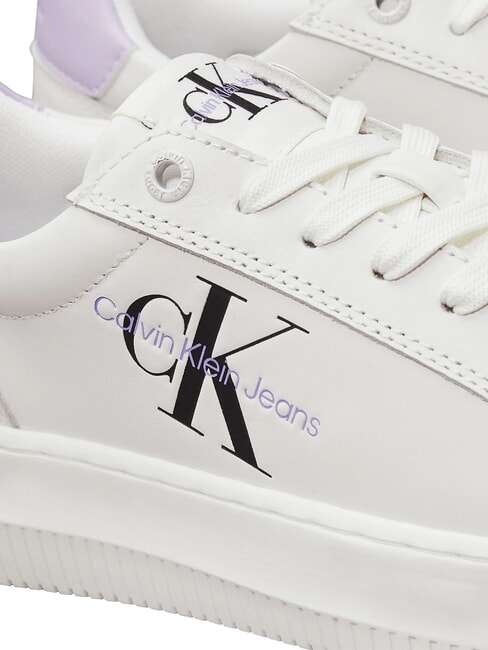 CK JEANS  Chunky Cupsole Turnschuhe aus Leder Wei&szlig; - Damenschuhe