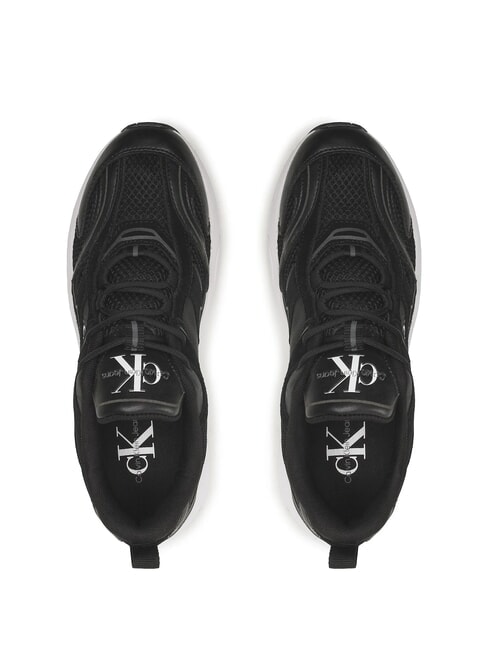 CK JEANS Retro Tennis Ledersneaker Schwarz - Herrenschuhe