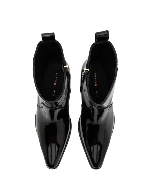 TH COWBOY Texanische Stiefel aus gl&auml;nzendem Leder Schwarz - Damenschuhe