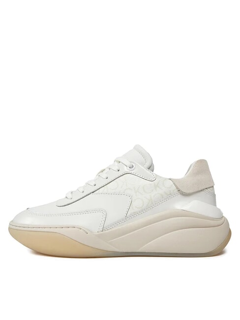 WEDGE MONO Ledersneakers Wei&szlig; - Damenschuhe