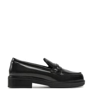 CALVIN KLEIN LOAFER BAR SAFF Lederslipper mit Saffiano-Einsatz - Damenschuhe