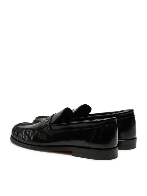 TH MONOGRAM Gl&auml;nzende Lederslipper Schwarz - Damenschuhe