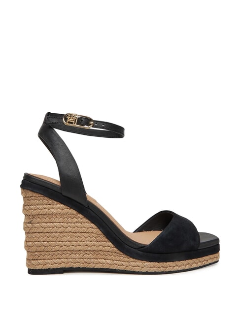TH MONOGRAM Hohe Keilsandalen aus Leder Schwarz - Damenschuhe