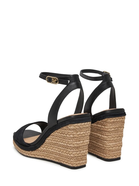 TH MONOGRAM Hohe Keilsandalen aus Leder Schwarz - Damenschuhe