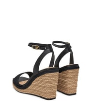 TOMMY HILFIGER TH MONOGRAM Hohe Keilsandalen aus Leder Schwarz - Damenschuhe - 4