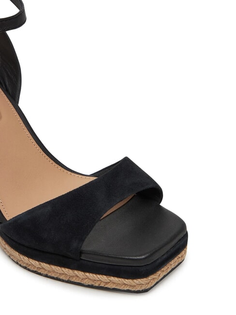TH MONOGRAM Hohe Keilsandalen aus Leder Schwarz - Damenschuhe