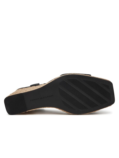 TH MONOGRAM Hohe Keilsandalen aus Leder Schwarz - Damenschuhe
