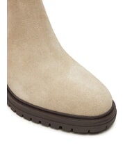 TOMMY HILFIGER FLAG MID HEEL Wildleder-Ankle-Boots Beige - Damenschuhe - 3