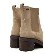 TOMMY HILFIGER FLAG MID HEEL Wildleder-Ankle-Boots Beige - Damenschuhe - 5