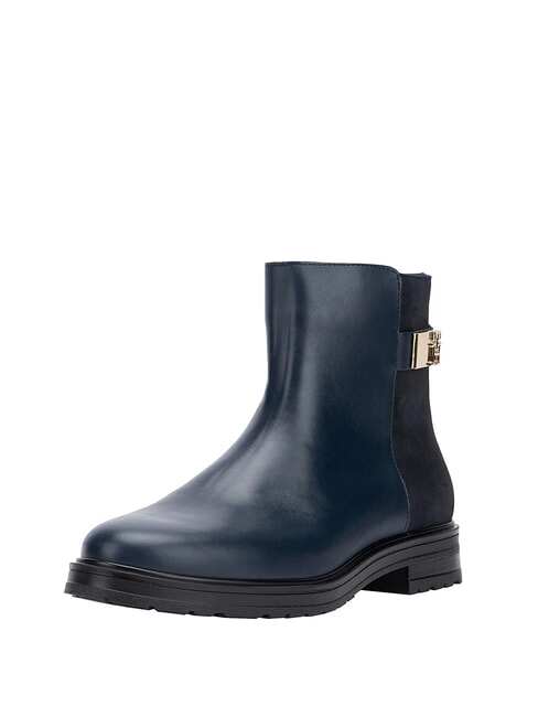 TH Niedrige Stiefeletten aus Wildleder und Leder Blau - Damenschuhe
