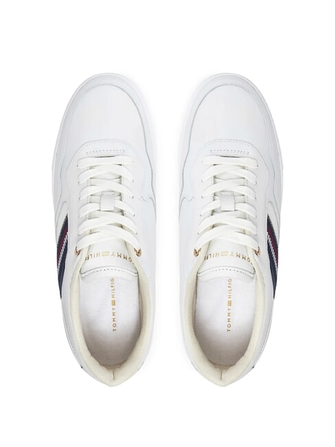 STRIPES PLATFORM High-Top-Sneaker aus Leder Ecru - Damenschuhe