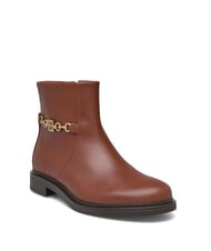 TOMMY HILFIGER TH CHAIN Niedrige Lederstiefeletten mit Rei&szlig;verschluss Cognacbraun - Damenschuhe - 3