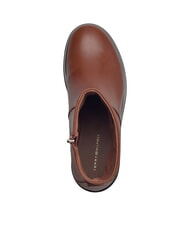 TOMMY HILFIGER TH CHAIN Niedrige Lederstiefeletten mit Rei&szlig;verschluss Cognacbraun - Damenschuhe - 5